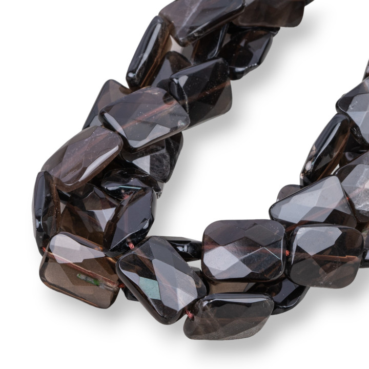 Smoky Quartz Faceted Flat Ορθογώνιο 13x18mm
