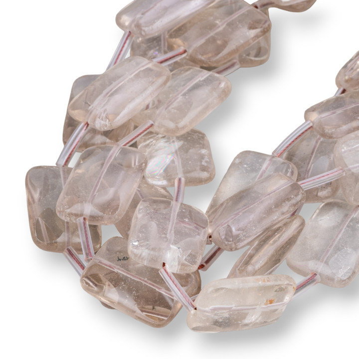 Quartz Fumé Satin Mat Rectangle Plat Facette 20x30mm 10pcs