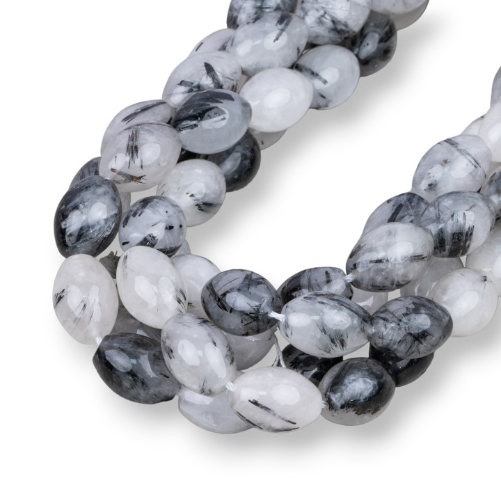 Quartz Rutile Noir (Graffiti Quartz Tourmaliné) Riz 10x14mm