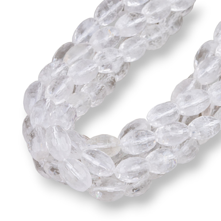 Cristal de roche de riz facetté 10x14mm