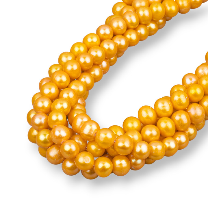 Round River Pearls 9.0-9.5mm A+ Orange