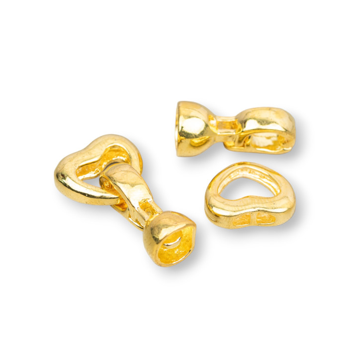 Cierre De Corazon De Laton 13mm 15pcs Dorado