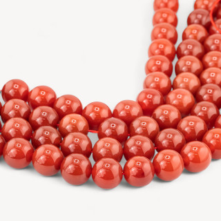 Cornaline Rouge Ronde Lisse 14mm