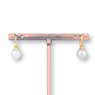 Aretes Cerrados De Plata De Ley 925 Con Perlas De Río 7.5mm 12x13mm Oro Blanco