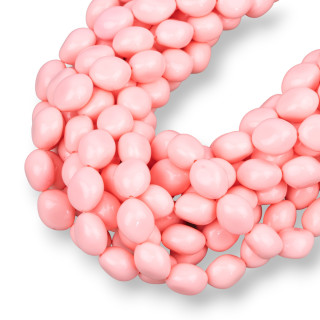 Corail Rose Pâte 4 Fleurs Pierres 12x16mm Longueur 50cm Made In Italy