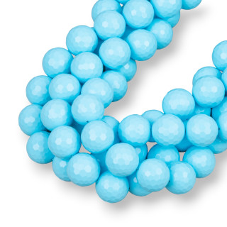 Τυρκουάζ Πάστα 4 Πολύπλευρα Λουλούδια 16mm Μήκος 50cm Made In Italy