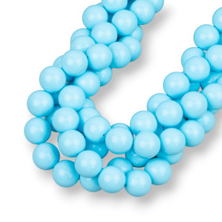 Pasta di Turchese 4 Fiori Tondo Liscio 16mm Lunghezza 50cm Made In Italy