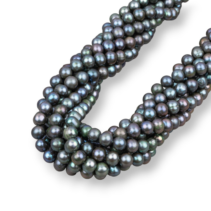 Perles de rivière rondes 6,5-7,0mm A Vert