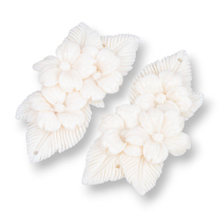 Componenti Di Resina Assortita 27x55mm 3pz Bianco