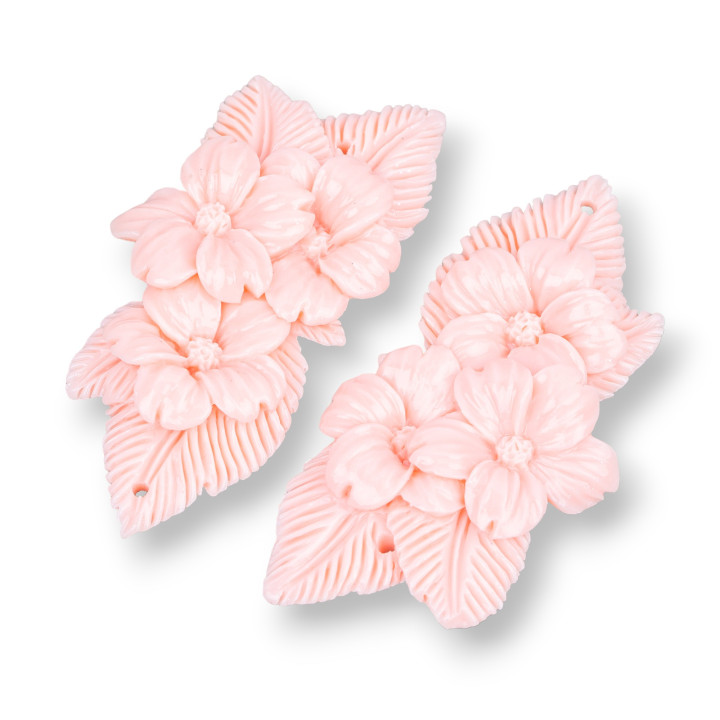 Assorted Resin Components 27x55mm 3pcs Pink