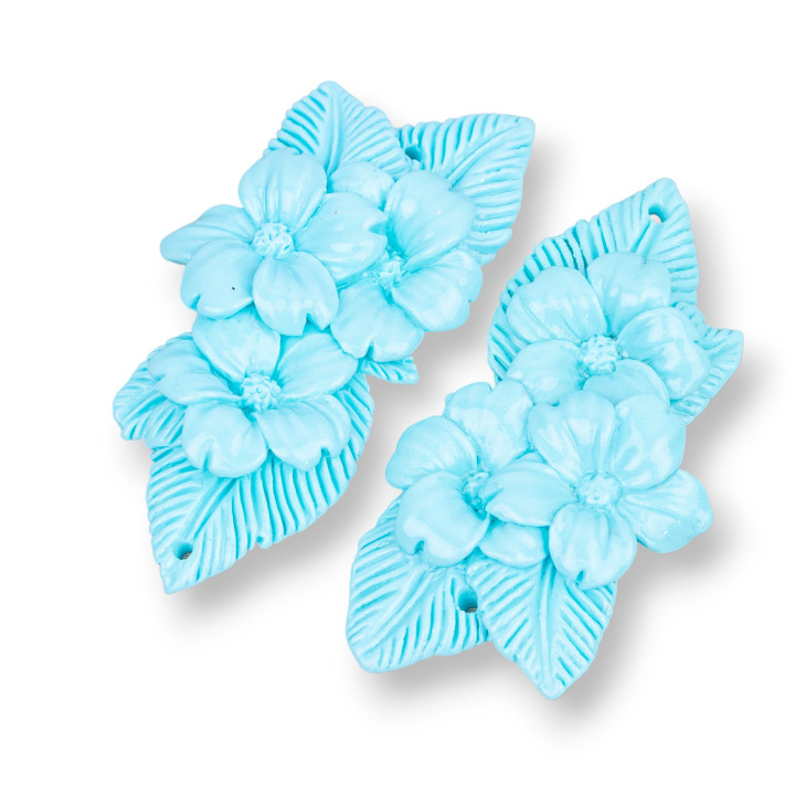 Composants en résine assortis 27x55mm 3pcs Turquoise