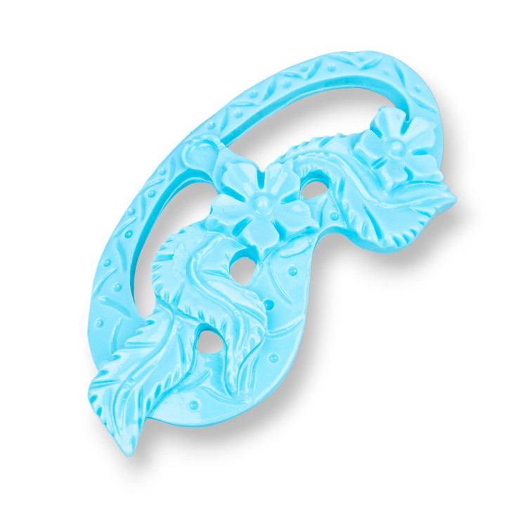 Composants en résine assortis 33x60mm 2pcs Turquoise