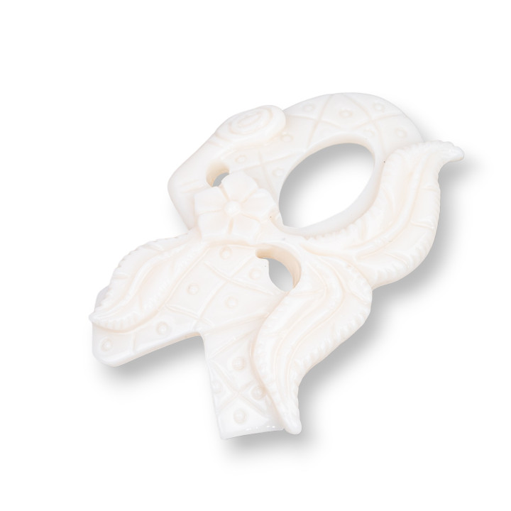 Assorted Resin Components 35x56mm 2pcs White