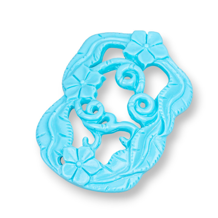 Assorted Resin Components 40x57mm 2pcs Turquoise