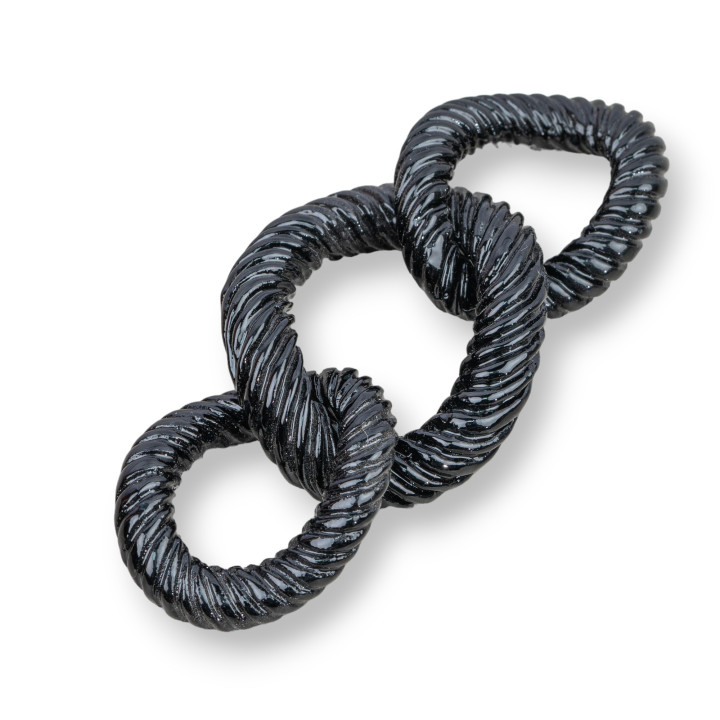 Verschiedene Harzkomponenten Kette 33x78mm 1pc Schwarz
