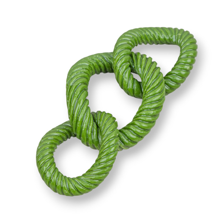 Assorted Resin Components Chain 33x78mm 1pc Green