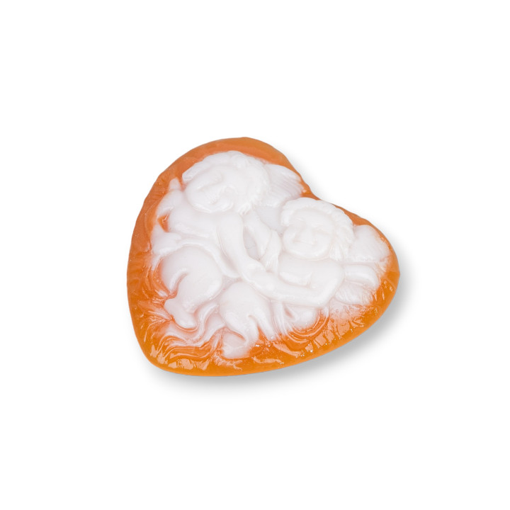 Assortiment de composants en résine Coeur 38mm 3pcs Ambre