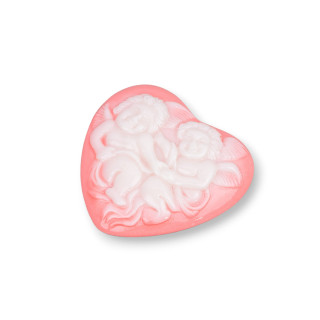 Componenti Di Resina Assortita Cuore 38mm 3pz Rosa