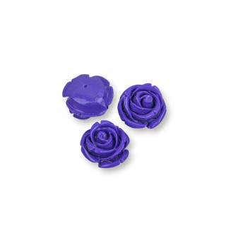 Componenti Di Resina Assortita Fiori 16mm 10pz Viola