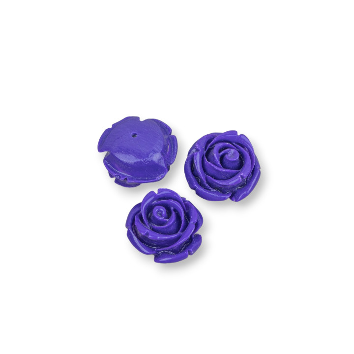 Assorted Resin Components Flowers 16mm 10pcs Purple