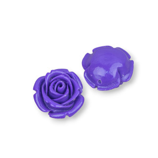 Assorted Resin Components Flowers 20mm 7pcs Purple