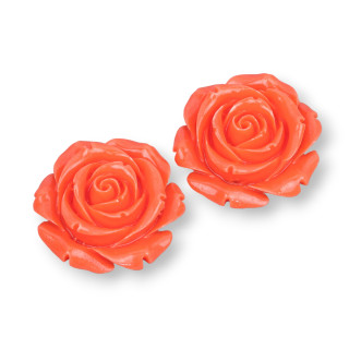 Surtido de Componentes de Resina Flores 31mm 4pcs Naranja