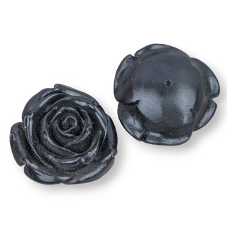 Componenti Di Resina Assortita Fiori 36mm 3pz Nero