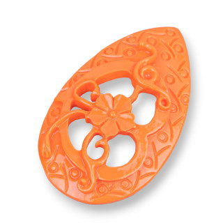 Composants en résine assortis Drop 35x60mm 2pcs Orange