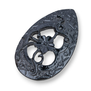 Assorted Resin Components Drop 35x60mm 2pcs Black