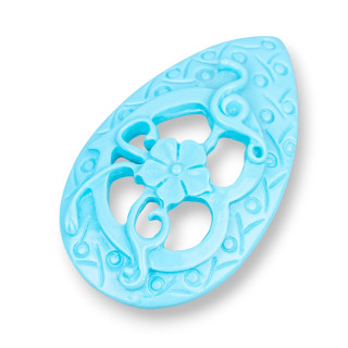 Composants en résine assortis Goutte 35x60mm 2pcs Turquoise