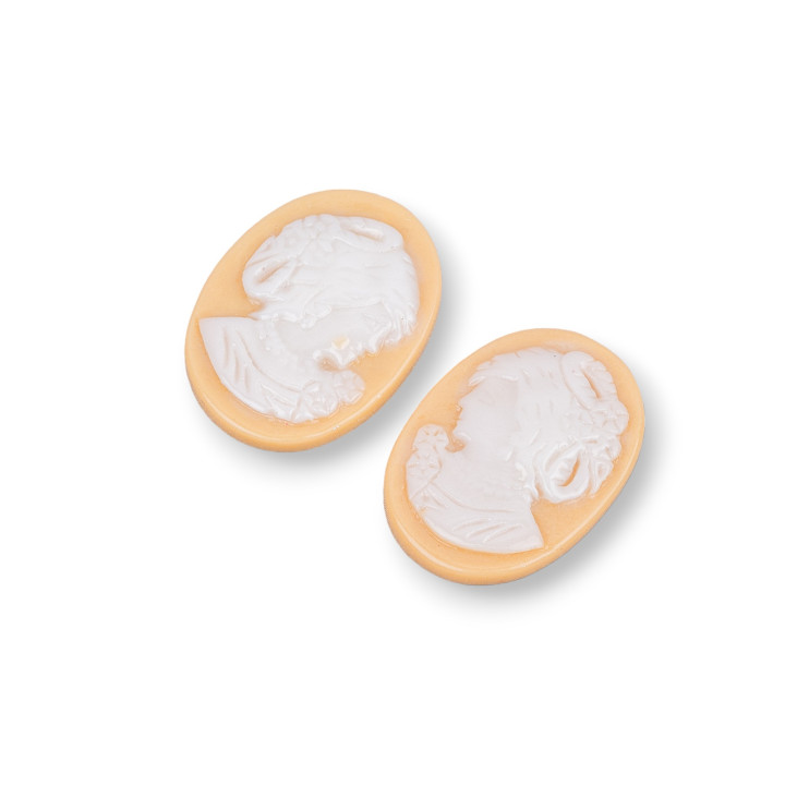 Assorted Resin Components Oval Cameo 16x23mm 6pcs