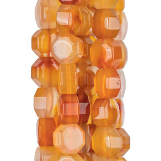 Cornaline Rouge Multicolore Octogone Plat 11mm