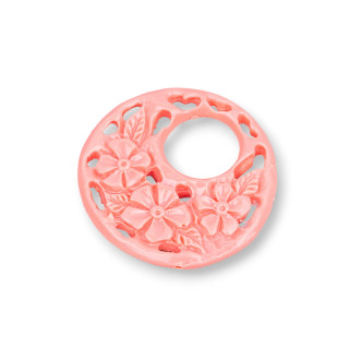 Componenti Di Resina Assortita Tondo 33mm 3pz Rosa
