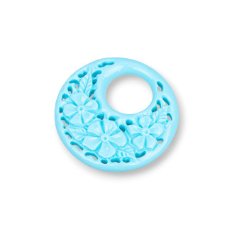 Componenti Di Resina Assortita Tondo 33mm 3pz Turchese