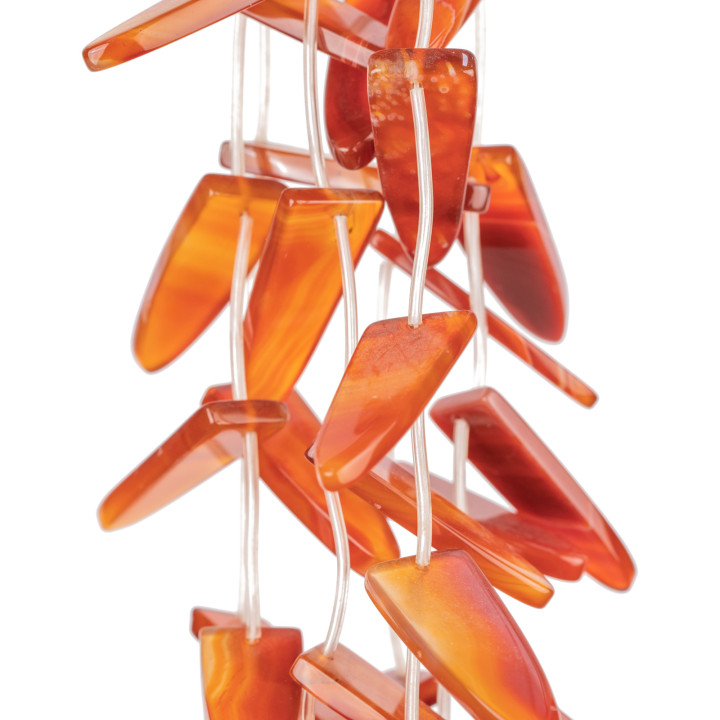 Cornalina Roja Ovalada Plana Con Agujero Lateral 40x16mm