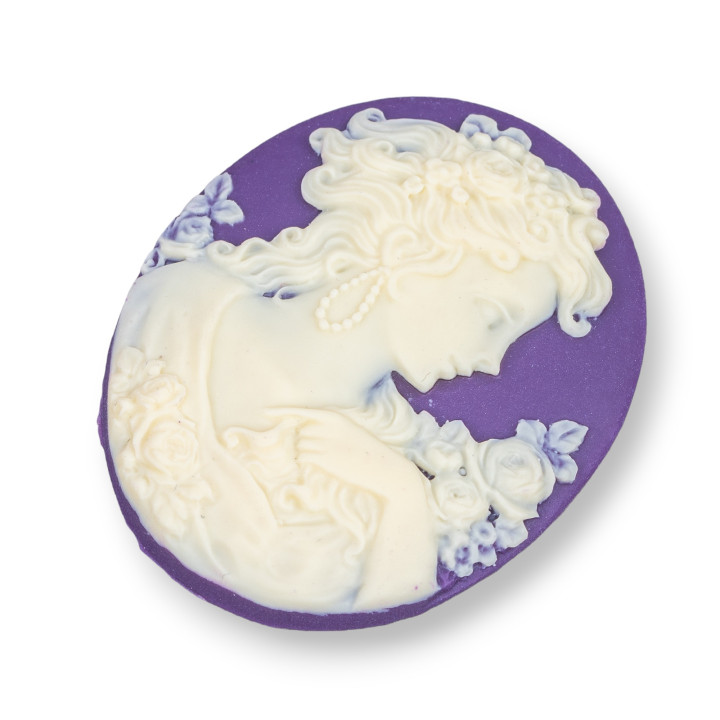 Συστατικά ανάμιξης ρητίνης Oval Cameo 42x52mm 2τμχ Μωβ