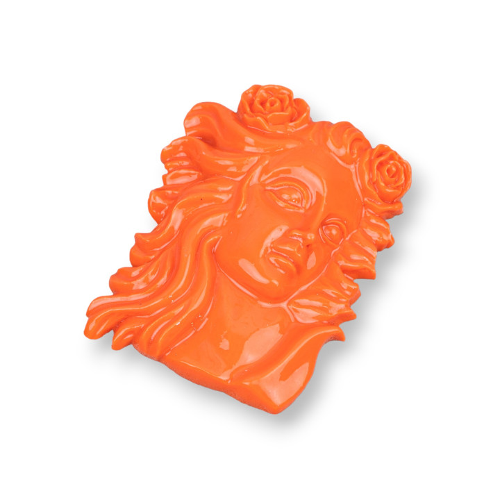 Assorted Resin Components Rectangle 30x40mm 3pcs Orange