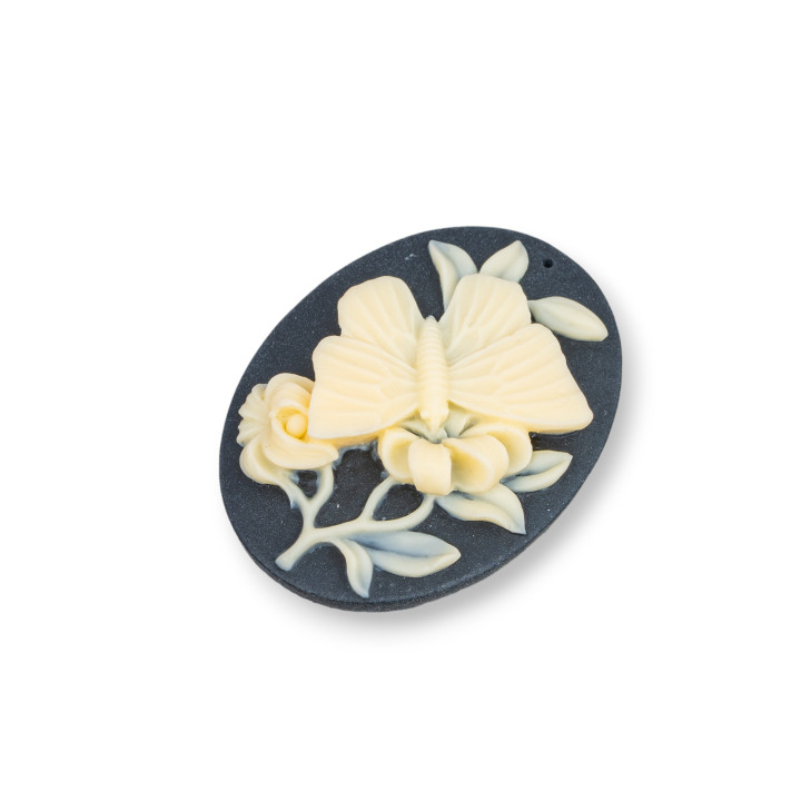 Surtido de componentes de resina Oval Cameo 30x40mm 3pcs Negro