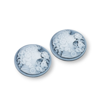 Composants en résine assortis Cameo rond 27mm 3pcs Dark