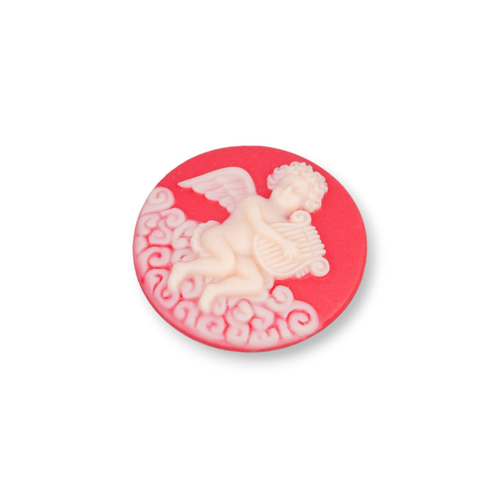 Assortiment de composants en résine Round Cameo Puttino 34mm 4pcs Rouge