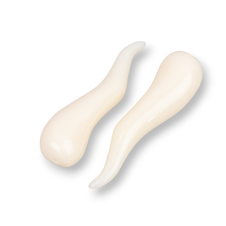 Assortiment de composants en résine Cornetto 1 trou 10x40mm 5pcs Blanc