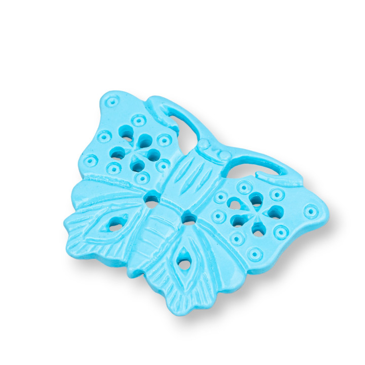 Surtido de Componentes de Resina Mariposa 44x33mm 3pcs Turquesa