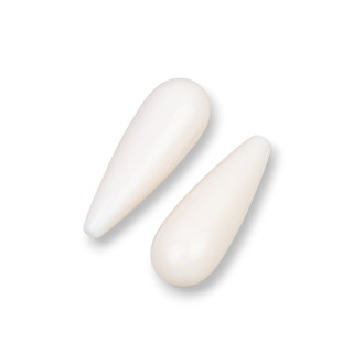 Composants en résine assortis gouttes 1 trou 10x30mm 5pcs blanc