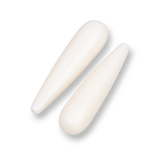 Ποικίλες Ρητίνες Components Drops 1 Hole 10x40mm 5τμχ Λευκό