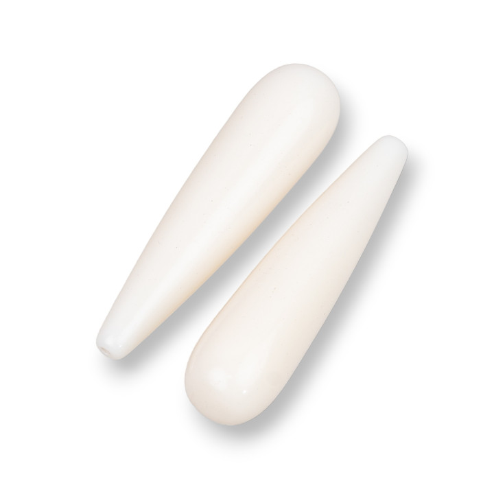 Componenti Di Resina Assortita Gocce 1 Foro 10x40mm 5pz Bianco