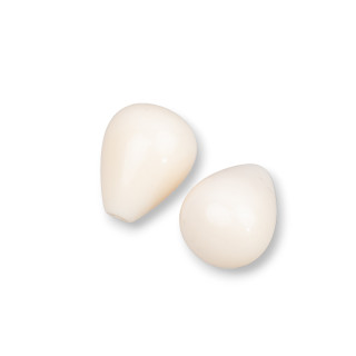 Componenti Di Resina Assortita Gocce 1 Foro 13x18mm 5pz Bianco