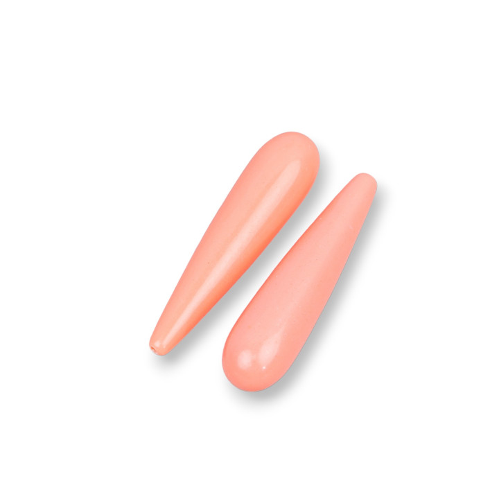 Assortiment de composants en résine gouttes 1 trou 7x30mm 5pcs rose