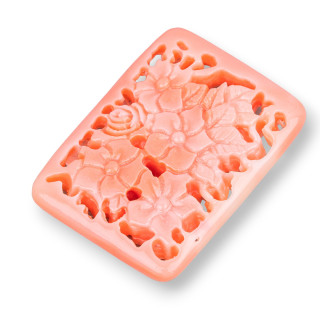 Assorted Resin Components Perforated Rectangle 35x46mm 2pcs Angel Skin