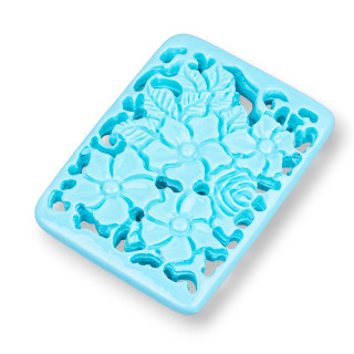 Componenti Di Resina Assortita Rettangolo Forato 35x46mm 2pz Turchese