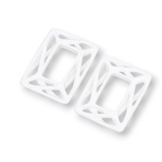 Assorted Resin Components Perforated Rectangle MOD2 22x30mm 4pcs White
